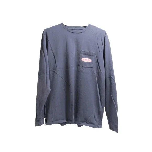 Vineyard Vines Lacrosse Long Sleeve T-Shirt Blue Size Large 100% Cotton - Picture 2 of 5